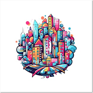 Modern City Urbain Skylines Cityscape Creativity Posters and Art